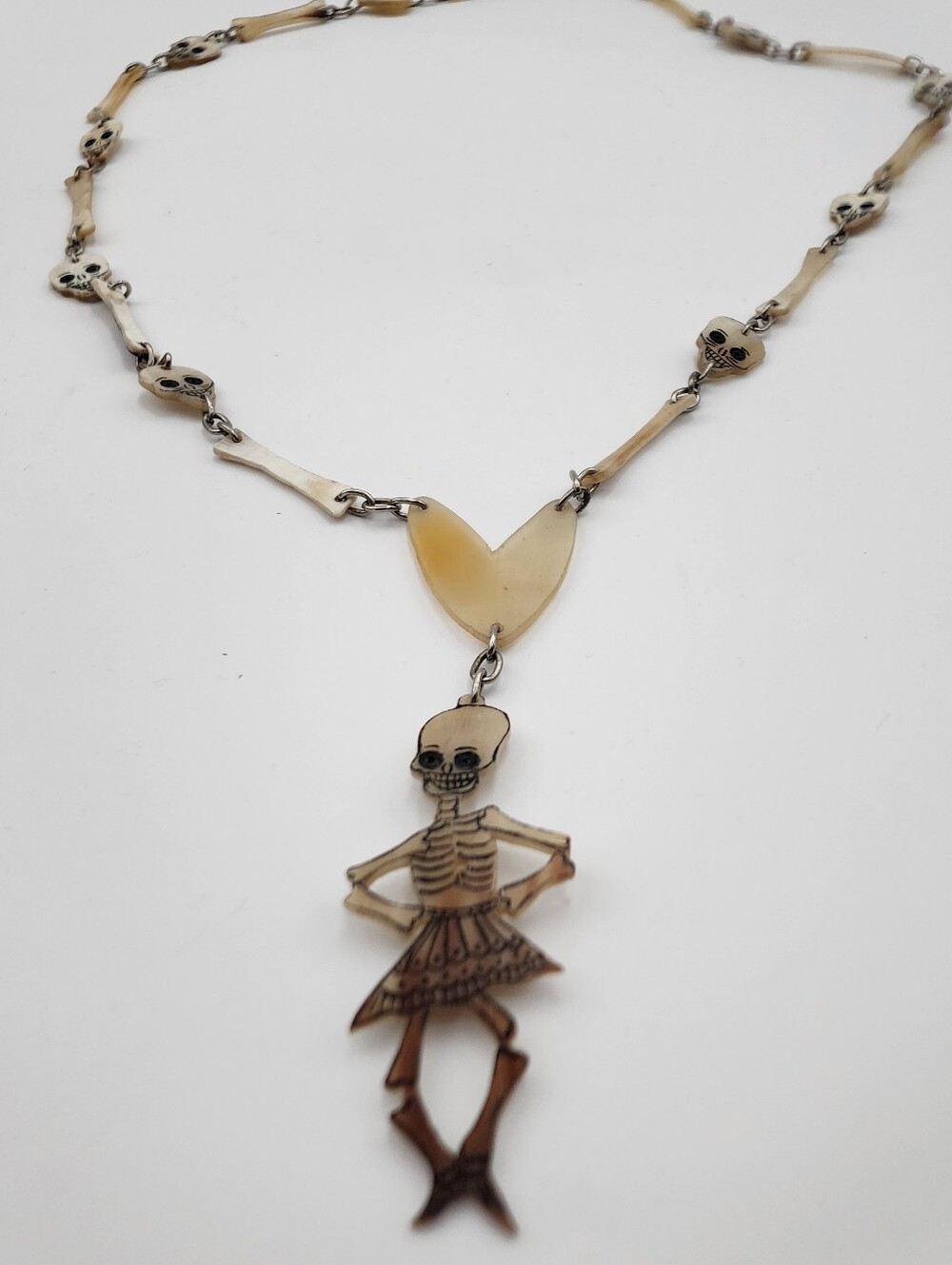 Artisan Whimsy Goth "Skelamity" Skeleton Puppet Pendant Necklace